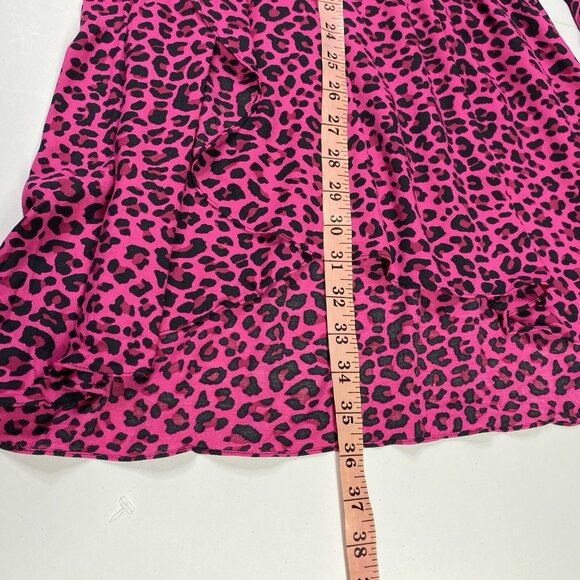 Zadig Voltaire Dress Womens XS Pink Mini Long Sleeve Cinch Leopard Print NEW - Picture 11 of 13